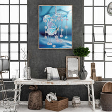 Load image into Gallery viewer, Diamond Painting - Partial Special Shaped - Blue Butterfly Small Fresh Wind Chime (30*40CM)