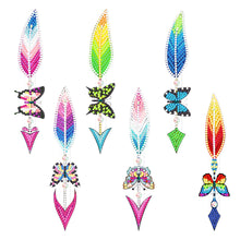 Load image into Gallery viewer, 6pcs DIY Feather Diamond Painting Bookmarks with Crystal Pendant (SQ206)