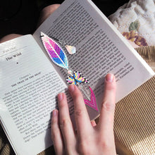 Load image into Gallery viewer, 6pcs DIY Feather Diamond Painting Bookmarks with Crystal Pendant (SQ206)