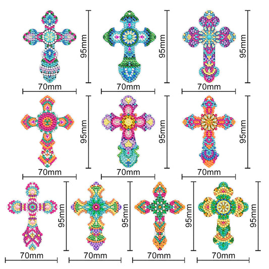10pcs DIY Crystal Diamond Pendant Paint by Number Single-sided for Gift (GS219)
