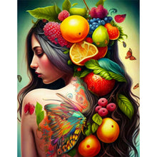 Load image into Gallery viewer, Diamond Painting - Full Round - personality girl flowers and birds back (30*40CM)