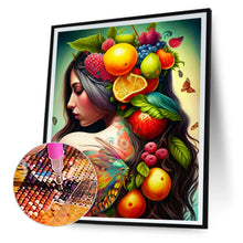 Load image into Gallery viewer, Diamond Painting - Full Round - personality girl flowers and birds back (30*40CM)