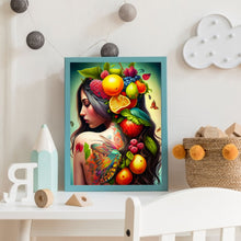 Load image into Gallery viewer, Diamond Painting - Full Round - personality girl flowers and birds back (30*40CM)