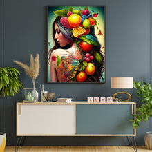 Load image into Gallery viewer, Diamond Painting - Full Round - personality girl flowers and birds back (30*40CM)