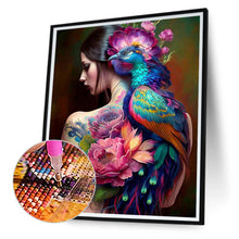 Load image into Gallery viewer, Diamond Painting - Full Round - personality girl flowers and birds back (30*40CM)
