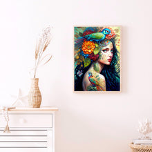 Load image into Gallery viewer, Diamond Painting - Full Round - personality girl flowers and birds back (30*40CM)