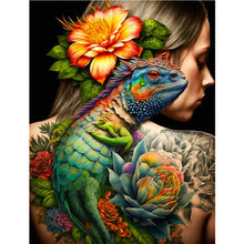 Load image into Gallery viewer, Diamond Painting - Full Round - personality girl flowers and birds back (30*40CM)