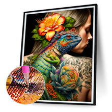 Load image into Gallery viewer, Diamond Painting - Full Round - personality girl flowers and birds back (30*40CM)