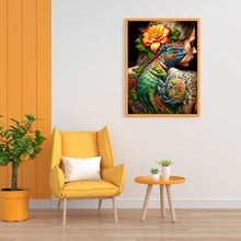 Load image into Gallery viewer, Diamond Painting - Full Round - personality girl flowers and birds back (30*40CM)