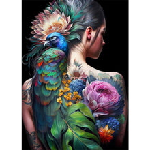 Load image into Gallery viewer, Diamond Painting - Full Round - personality girl flowers and birds back (30*40CM)