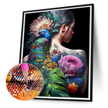 Load image into Gallery viewer, Diamond Painting - Full Round - personality girl flowers and birds back (30*40CM)