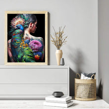Load image into Gallery viewer, Diamond Painting - Full Round - personality girl flowers and birds back (30*40CM)