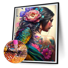 Load image into Gallery viewer, Diamond Painting - Full Round - personality girl flowers and birds back (30*40CM)