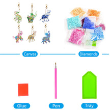 Load image into Gallery viewer, 6pcs Diamond Painting Keychains Kit Handmade DIY Hanging Ornament (YSK122)