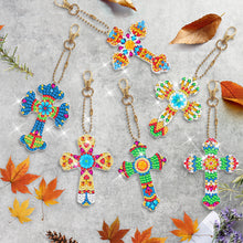 Load image into Gallery viewer, 6pcs Diamond Painting Keychains Kit Handmade DIY Hanging Ornament (YSK127)