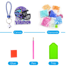 Load image into Gallery viewer, DIY Diamond Art Keychains Craft Rugby Team Badge Hanging Ornament (AA1440-8)