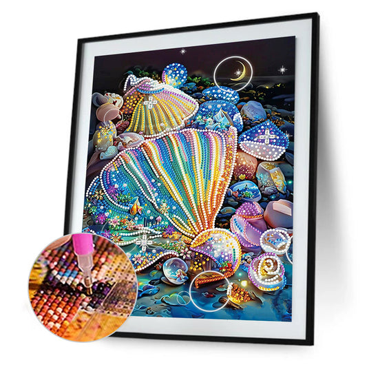 Diamond Painting - Partial Special Shaped - Fantasy colorful shells (30*40CM)
