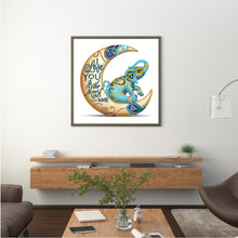 Load image into Gallery viewer, Diamond Painting - Partial Special Shaped - Crescent Moon Colorful Elephant (30*30CM)