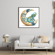 Load image into Gallery viewer, Diamond Painting - Partial Special Shaped - Crescent Moon Colorful Elephant (30*30CM)