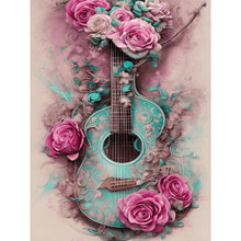Load image into Gallery viewer, Diamond Painting - Full Round - pink rose guitar (30*40CM)