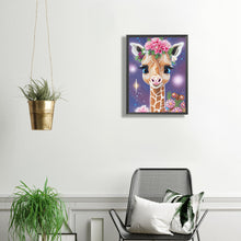 Load image into Gallery viewer, Diamond Painting - Partial Special Shaped - giraffe with flower (30*40CM)