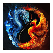 Load image into Gallery viewer, Diamond Painting - Full Round - Dragon and Phoenix yin and yang (30*30CM)