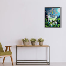 Load image into Gallery viewer, Diamond Painting - Partial Special Shaped - green leaf water drop microcosm (30*40CM)
