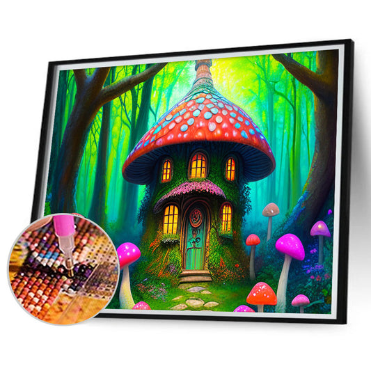 Diamond Painting - Full Round - mushroom house (40*30CM)