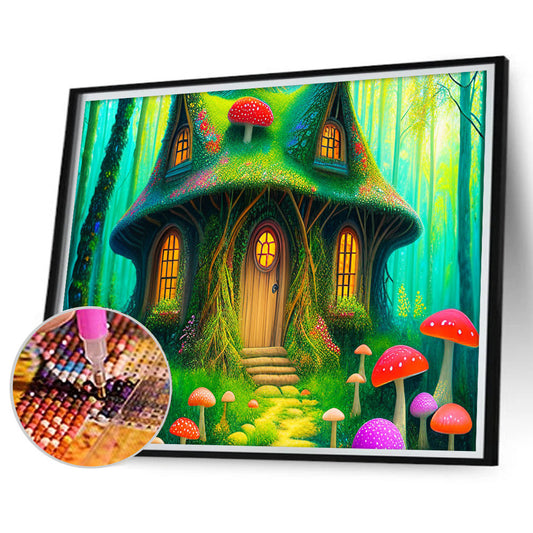 Diamond Painting - Full Round - mushroom house (40*30CM)