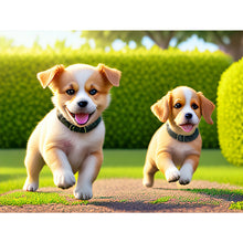 Load image into Gallery viewer, Diamond Painting - Full Round - two puppies (40*30CM)