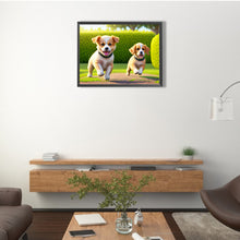 Load image into Gallery viewer, Diamond Painting - Full Round - two puppies (40*30CM)