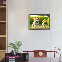 Load image into Gallery viewer, Diamond Painting - Full Round - two puppies (40*30CM)