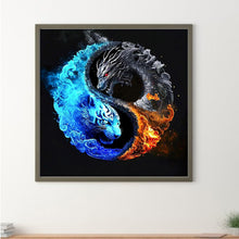 Load image into Gallery viewer, Diamond Painting - Full Round - Tiger and Dragon Yin Yang Illustration (30*30CM)