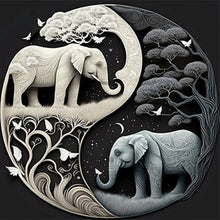 Load image into Gallery viewer, Diamond Painting - Full Round - Elephant Yin Yang Diagram (40*40CM)