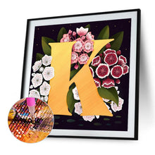 Load image into Gallery viewer, Diamond Painting - Full Round - flower letter K (40*40CM)