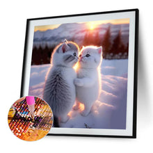 Load image into Gallery viewer, Diamond Painting - Full Round - two kittens in the snow (30*30CM)