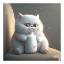 Load image into Gallery viewer, Diamond Painting - Full Round - happy little fat cat (30*30CM)