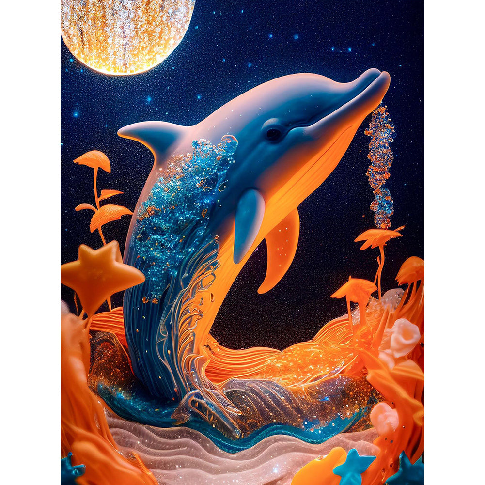 Diamond Painting - Full Round - dolphin relief painting (30*40CM)
