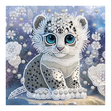 Load image into Gallery viewer, Diamond Painting - Partial Special Shaped - jeweled little white tiger (30*30CM)