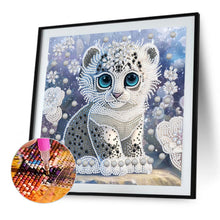 Load image into Gallery viewer, Diamond Painting - Partial Special Shaped - jeweled little white tiger (30*30CM)