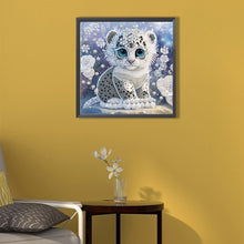 Load image into Gallery viewer, Diamond Painting - Partial Special Shaped - jeweled little white tiger (30*30CM)