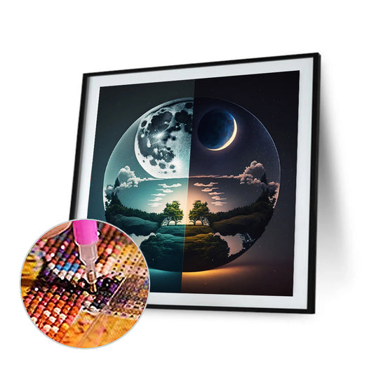 Diamond Painting - Full Round - Seasonal change chart of the sun and the moon (40*40CM)