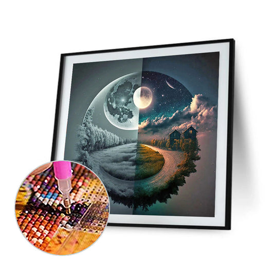 Diamond Painting - Full Round - Seasonal change chart of the sun and the moon (40*40CM)