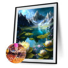 Load image into Gallery viewer, Diamond Painting - Full Round - Lotus Pond at the foot of the mountain (40*50CM)