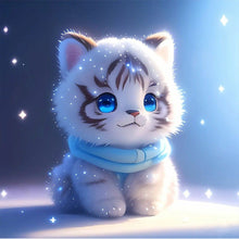 Load image into Gallery viewer, Diamond Painting - Full Round - happy little white tiger (30*30CM)