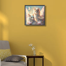 Load image into Gallery viewer, Diamond Painting - Full Round - angel cat (30*30CM)