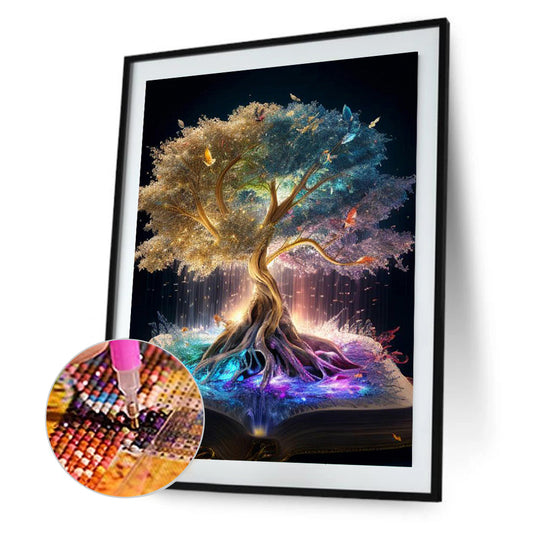 Diamond Painting - Full Round - magic book tree of life (30*40CM)