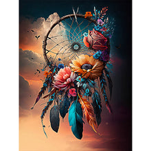 Load image into Gallery viewer, Diamond Painting - Full Round - dream catcher with flowers (30*40CM)