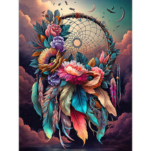 Load image into Gallery viewer, Diamond Painting - Full Round - dream catcher with flowers (30*40CM)