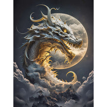 Load image into Gallery viewer, Diamond Painting - Full Round - Dragon Awakened by the Full Moon (30*40CM)